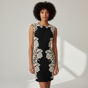 London Dress Company Black Ivory Lace Sheath Cocktail Dress 6 Elegant Classic